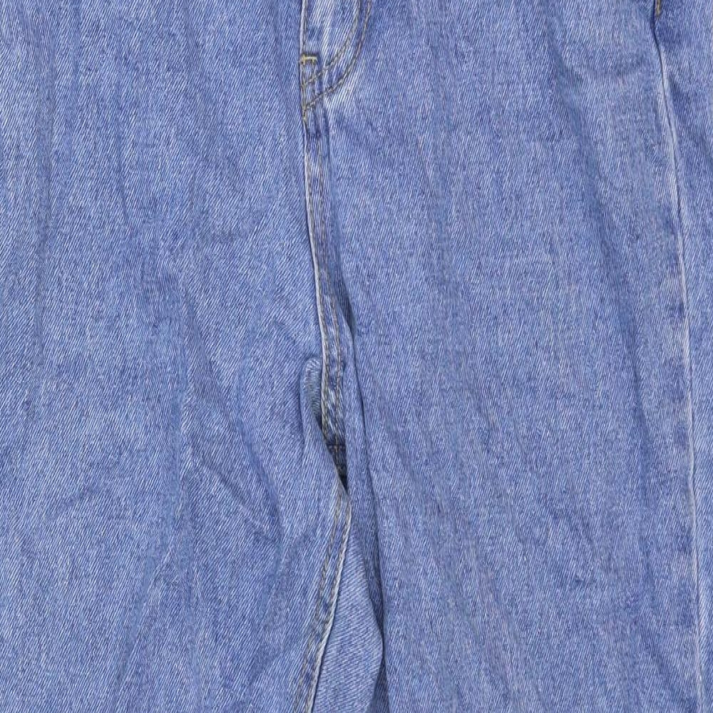 Missguided Womens Blue Cotton Straight Jeans Size 10 Regular Zip