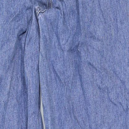 Missguided Womens Blue Cotton Straight Jeans Size 10 Regular Zip