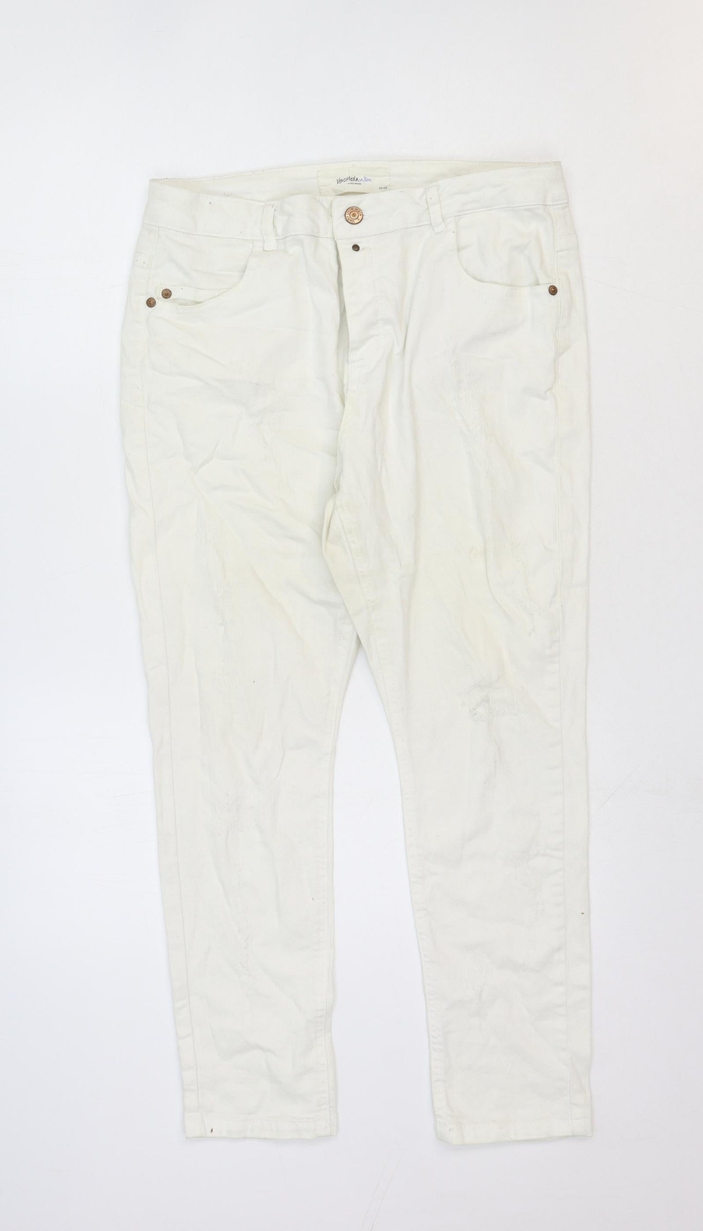 Womens UK Size 32 in VERO MODA Regular Fit Straight White Jeans