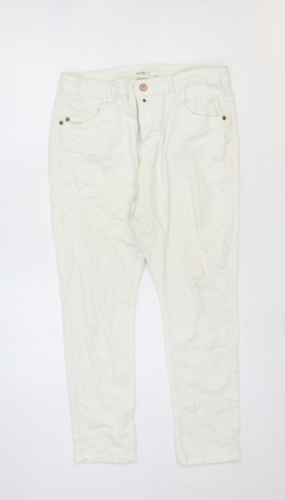 Womens UK Size 32 in VERO MODA Regular Fit Straight White Jeans