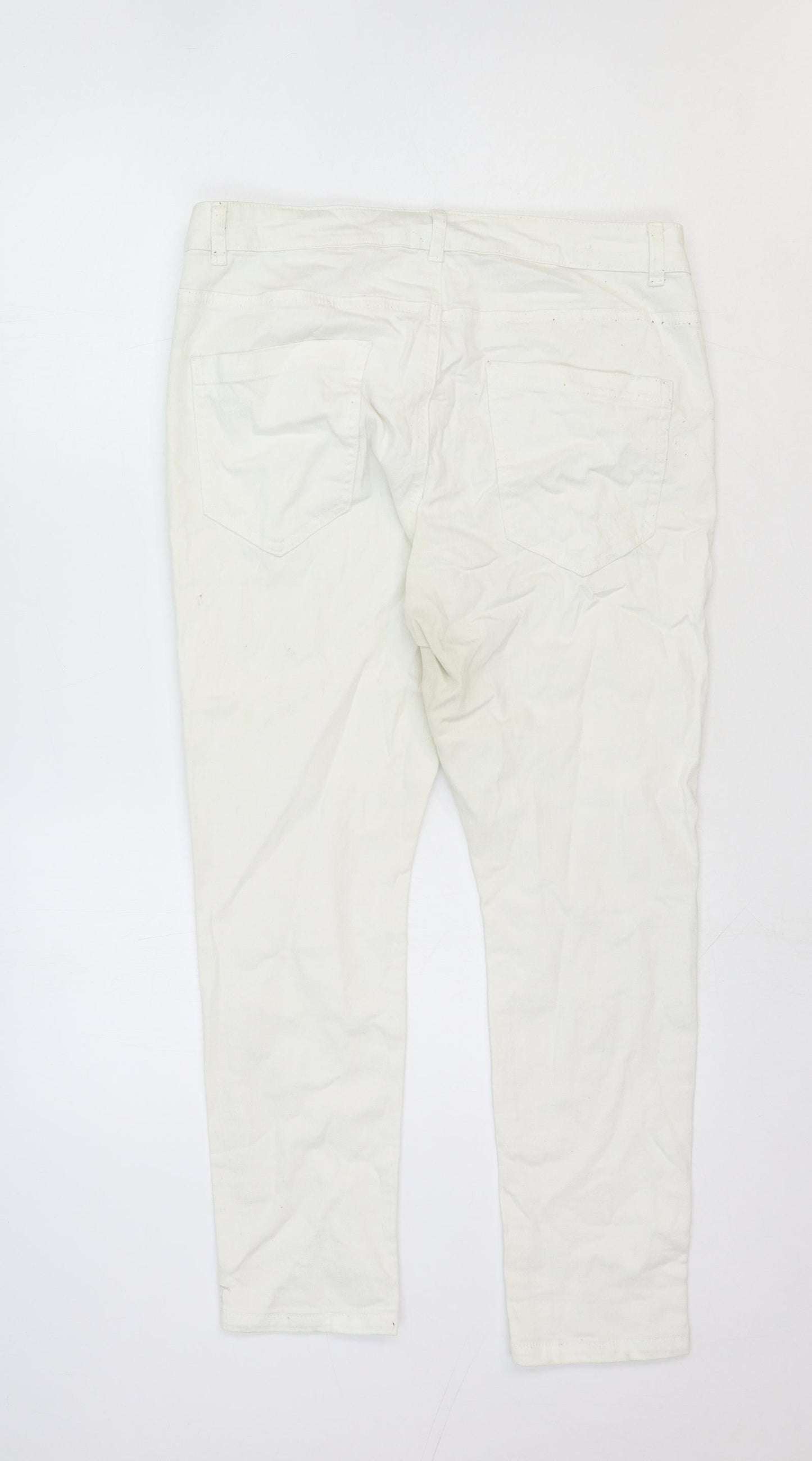 Womens UK Size 32 in VERO MODA Regular Fit Straight White Jeans