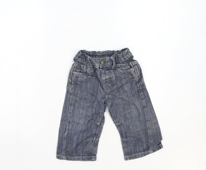 NEXT Boys Blue Cotton Jogger Jeans Size 18-24 Months L50 cm Snap