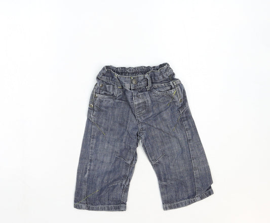 NEXT Boys Blue Cotton Jogger Jeans Size 18-24 Months L50 cm Snap