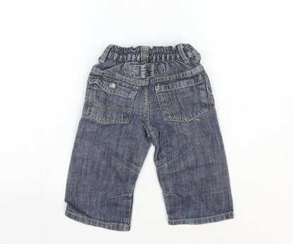 NEXT Boys Blue Cotton Jogger Jeans Size 18-24 Months L50 cm Snap