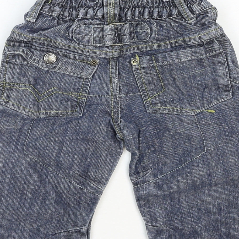 NEXT Boys Blue Cotton Jogger Jeans Size 18-24 Months L50 cm Snap