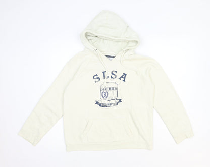 Between the flags Womens White Cotton Pullover Hoodie Size 10 Pullover - SLSA