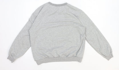 SheIn Womens Grey Cotton Pullover Sweatshirt Size L Pullover - Planet Motif