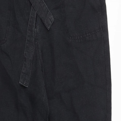 Zaffiri Womens Black Cotton Trousers Size 16 Regular Zip