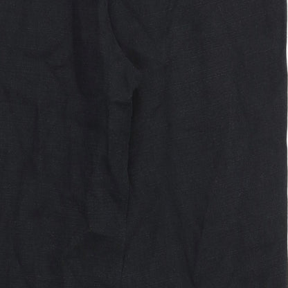 Zaffiri Womens Black Cotton Trousers Size 16 Regular Zip