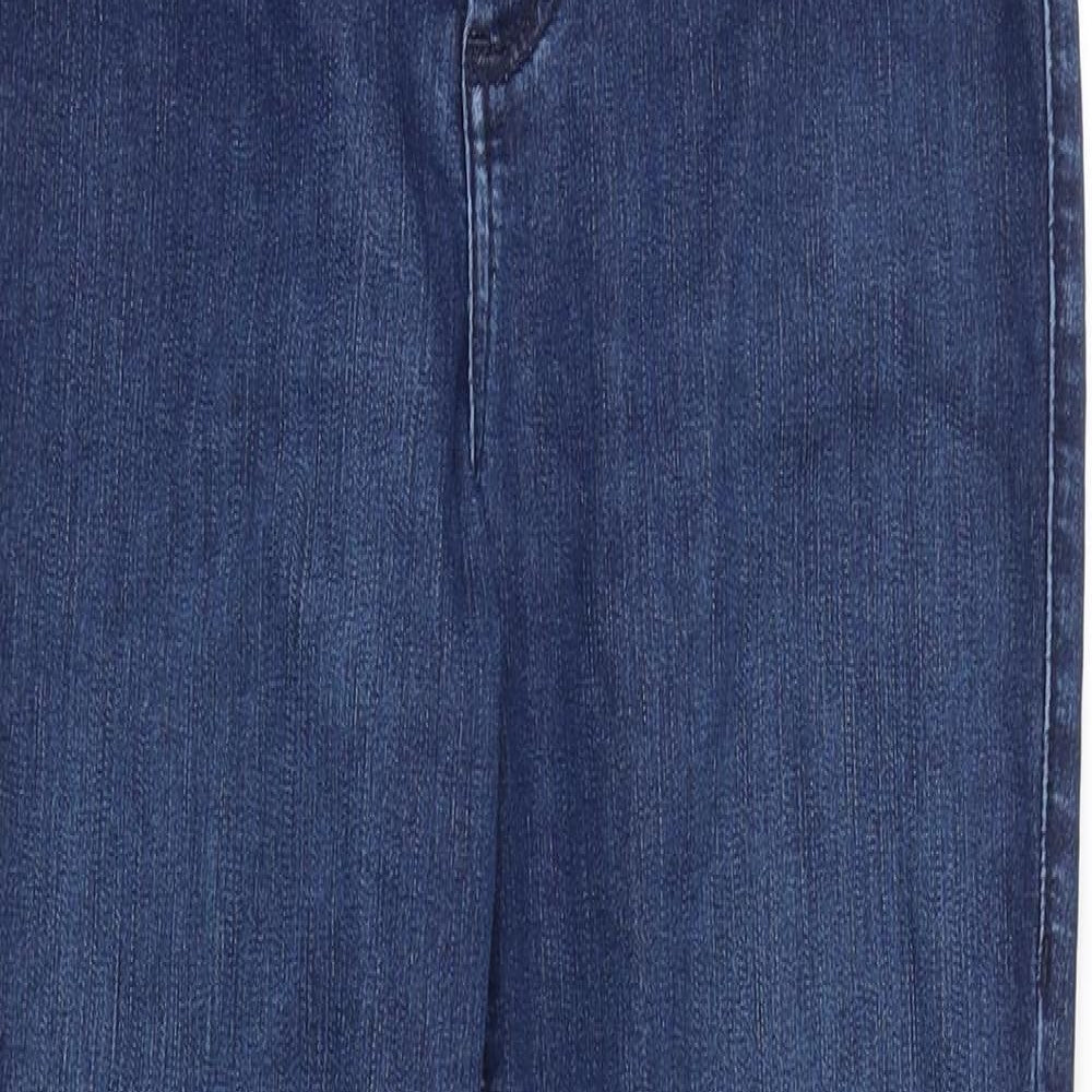 Topshop Womens Blue Cotton Skinny Jeans Size 30 in Slim Zip