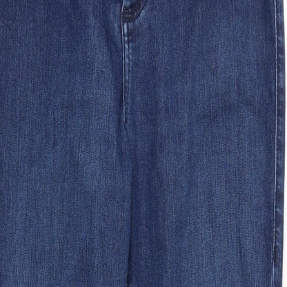 Topshop Womens Blue Cotton Skinny Jeans Size 30 in Slim Zip