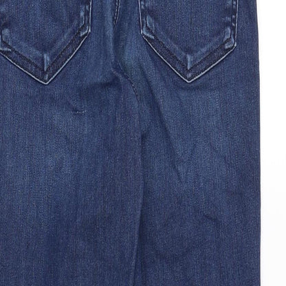 Topshop Womens Blue Cotton Skinny Jeans Size 30 in Slim Zip