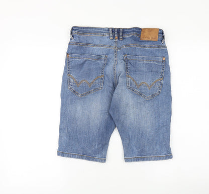 Duck and Cover Mens Blue Cotton Biker Shorts Size 30 in L11 in Regular Zip