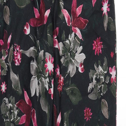 Gerry Weber Womens Black Floral Cotton Straight Jeans Size 14 Slim Zip
