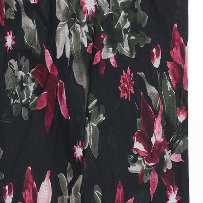 Gerry Weber Womens Black Floral Cotton Straight Jeans Size 14 Slim Zip