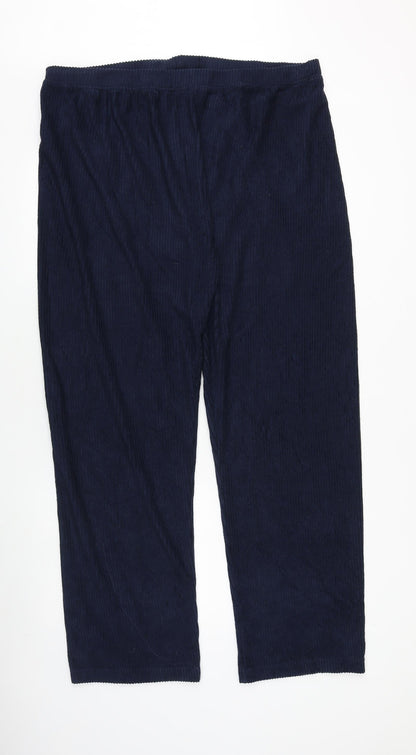 Cotton Traders Womens Blue Elastane Trousers Size 25 Regular
