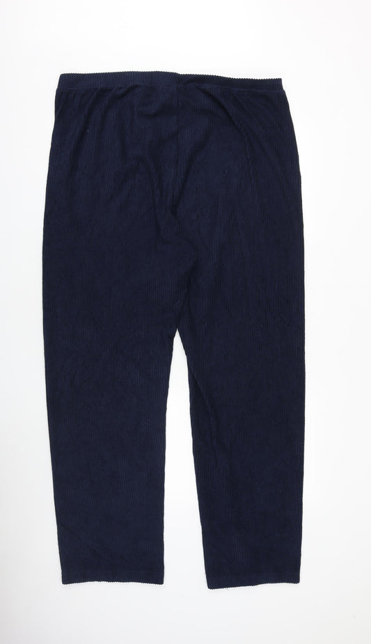 Cotton Traders Womens Blue Elastane Trousers Size 25 Regular
