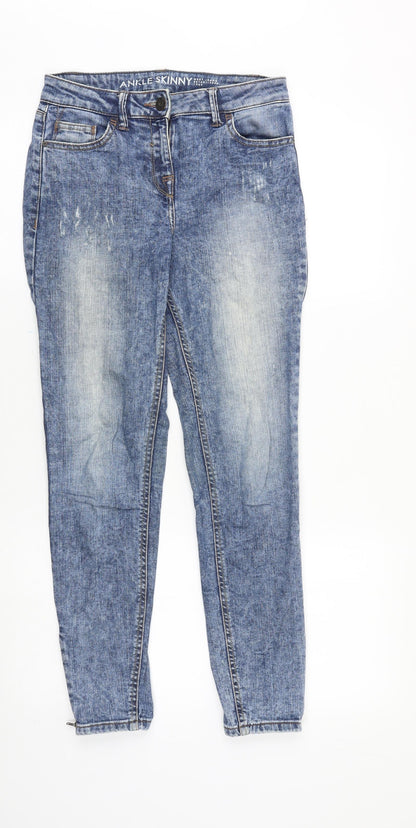 NEXT Womens Blue Cotton Skinny Jeans Size 6 Slim Zip