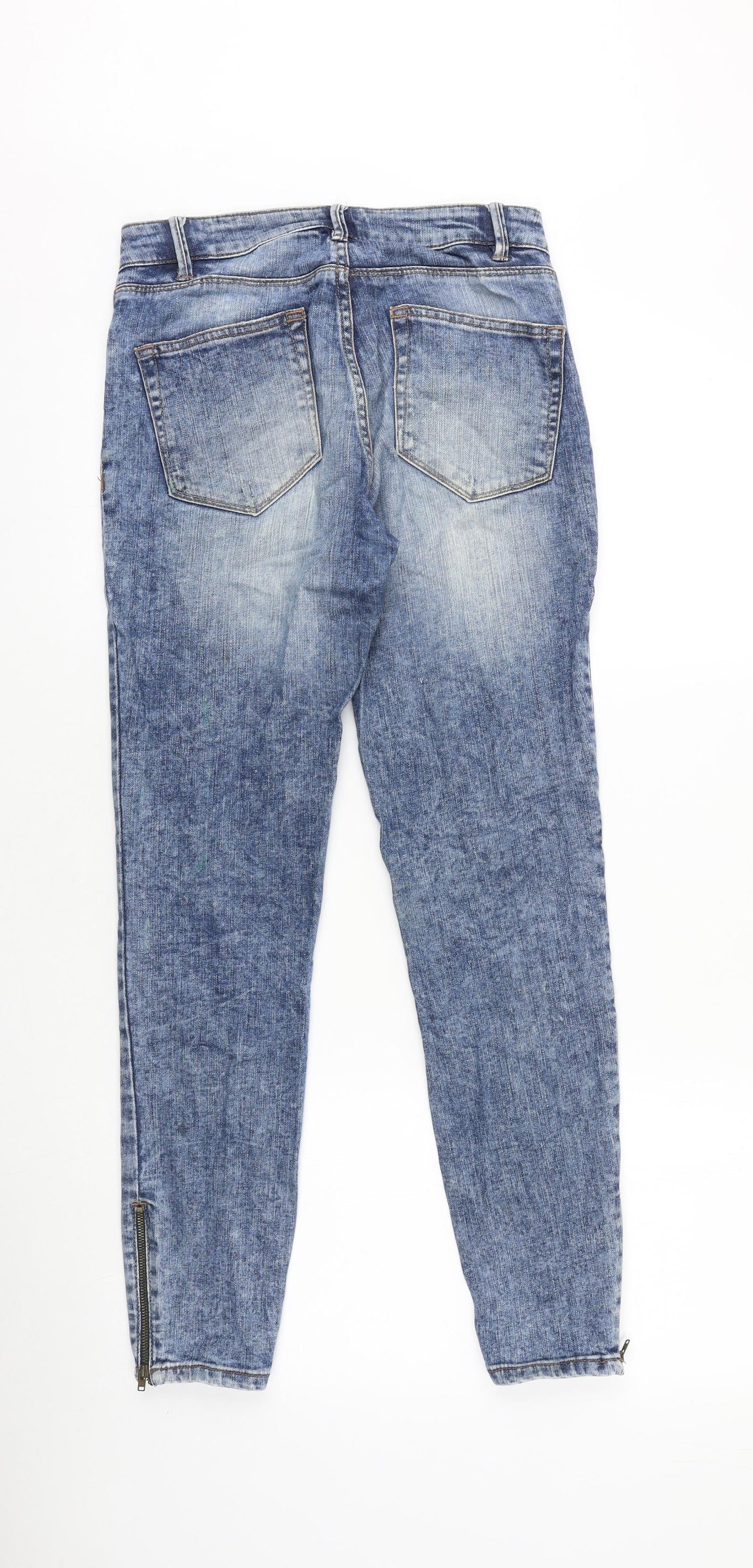 NEXT Womens Blue Cotton Skinny Jeans Size 6 Slim Zip