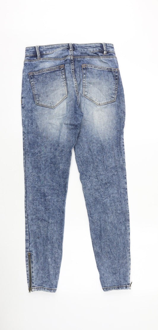 NEXT Womens Blue Cotton Skinny Jeans Size 6 Slim Zip