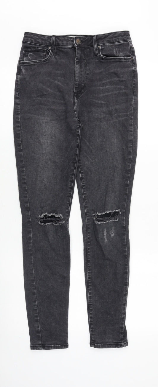 FOREVER 21 Womens Black Cotton Skinny Jeans Size 28 in Slim Zip