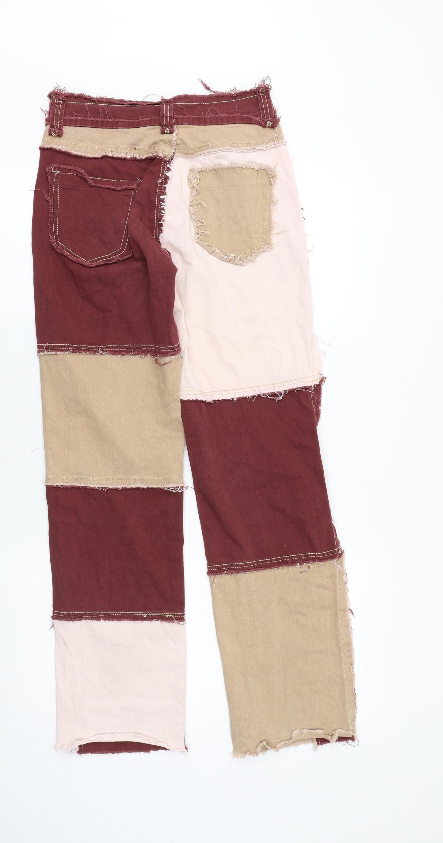 Womens UK Size S Preworn Regular Fit Straight Multicoloured Jeans
