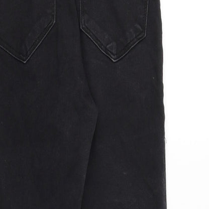 Topshop Womens Black Cotton Skinny Jeans Size 28 in Slim Zip