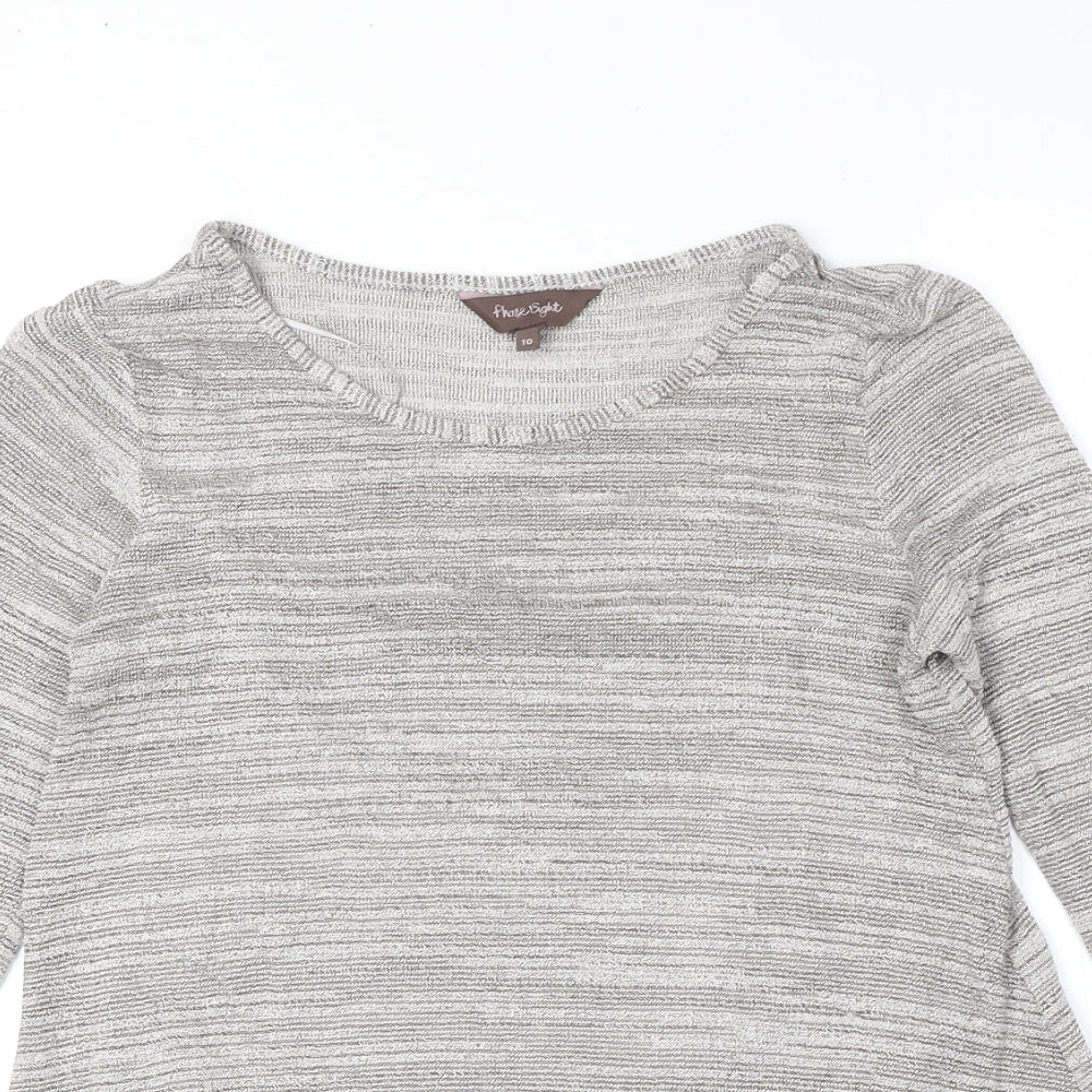 Womens UK Size 10 Phase Eight Grey Basic Blouse