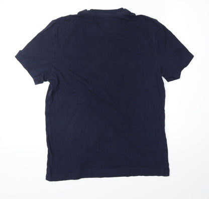 Reebok Mens Blue Polyester T-Shirt Size S Round Neck