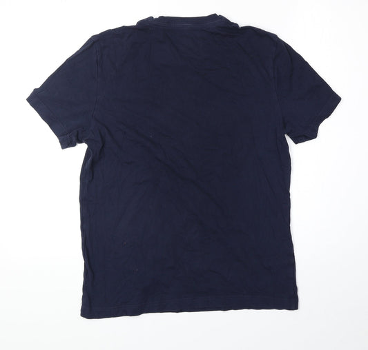 Reebok Mens Blue Polyester T-Shirt Size S Round Neck