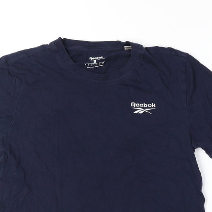 Reebok Mens Blue Polyester T-Shirt Size S Round Neck
