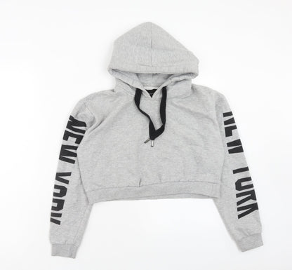 PARISIAN SIGNATURE Womens Grey Cotton Pullover Hoodie Size 10 Pullover