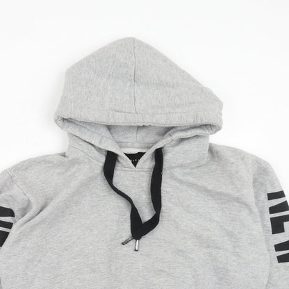 PARISIAN SIGNATURE Womens Grey Cotton Pullover Hoodie Size 10 Pullover