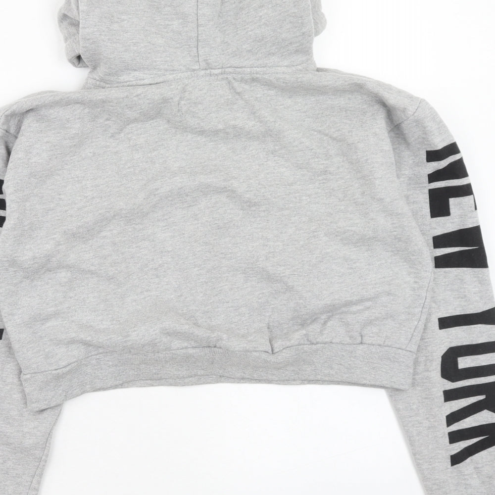 PARISIAN SIGNATURE Womens Grey Cotton Pullover Hoodie Size 10 Pullover