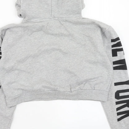PARISIAN SIGNATURE Womens Grey Cotton Pullover Hoodie Size 10 Pullover