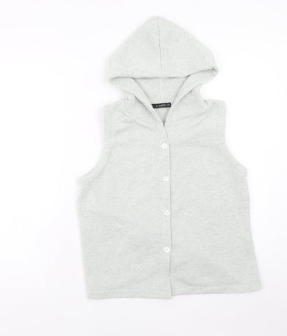 Zaful Womens Grey Polyester Pullover Hoodie Size 10 Button