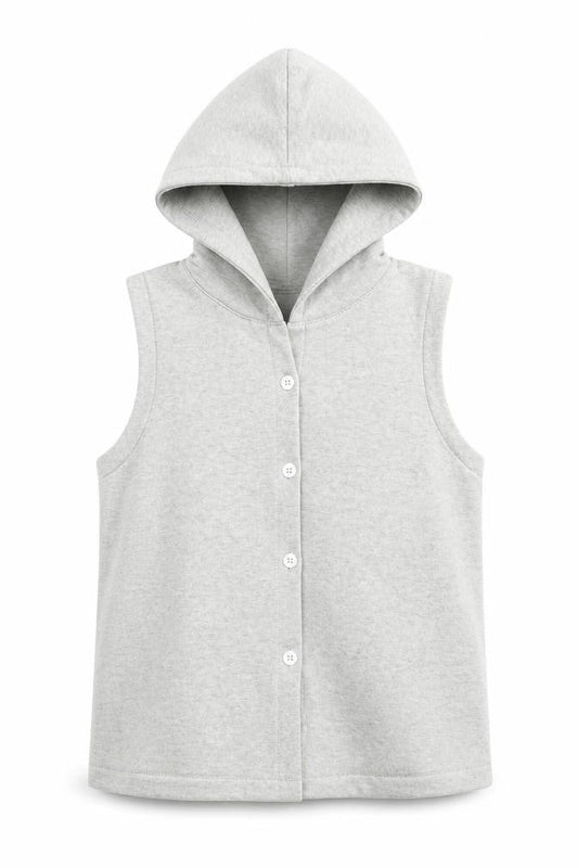 Zaful Womens Grey Polyester Pullover Hoodie Size 10 Button