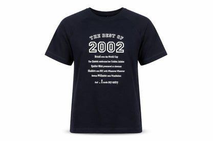 Da londra Womens Blue Cotton Basic T-Shirt Size M Round Neck - 2002 Birth Slogan