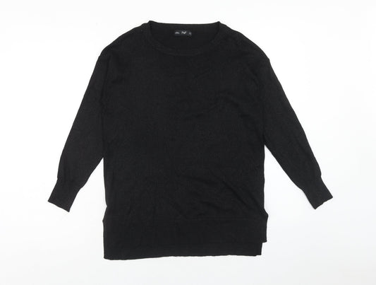F&F Womens Black Round Neck Polyester Pullover Jumper Size 10