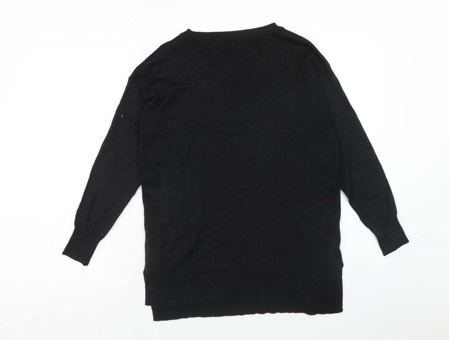 F&F Womens Black Round Neck Polyester Pullover Jumper Size 10