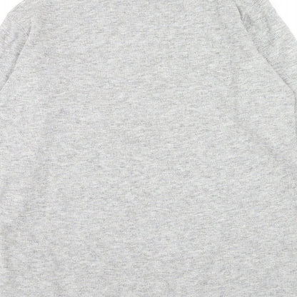 Marks and Spencer Mens Grey V-Neck Viscose Pullover Jumper Size L Long Sleeve