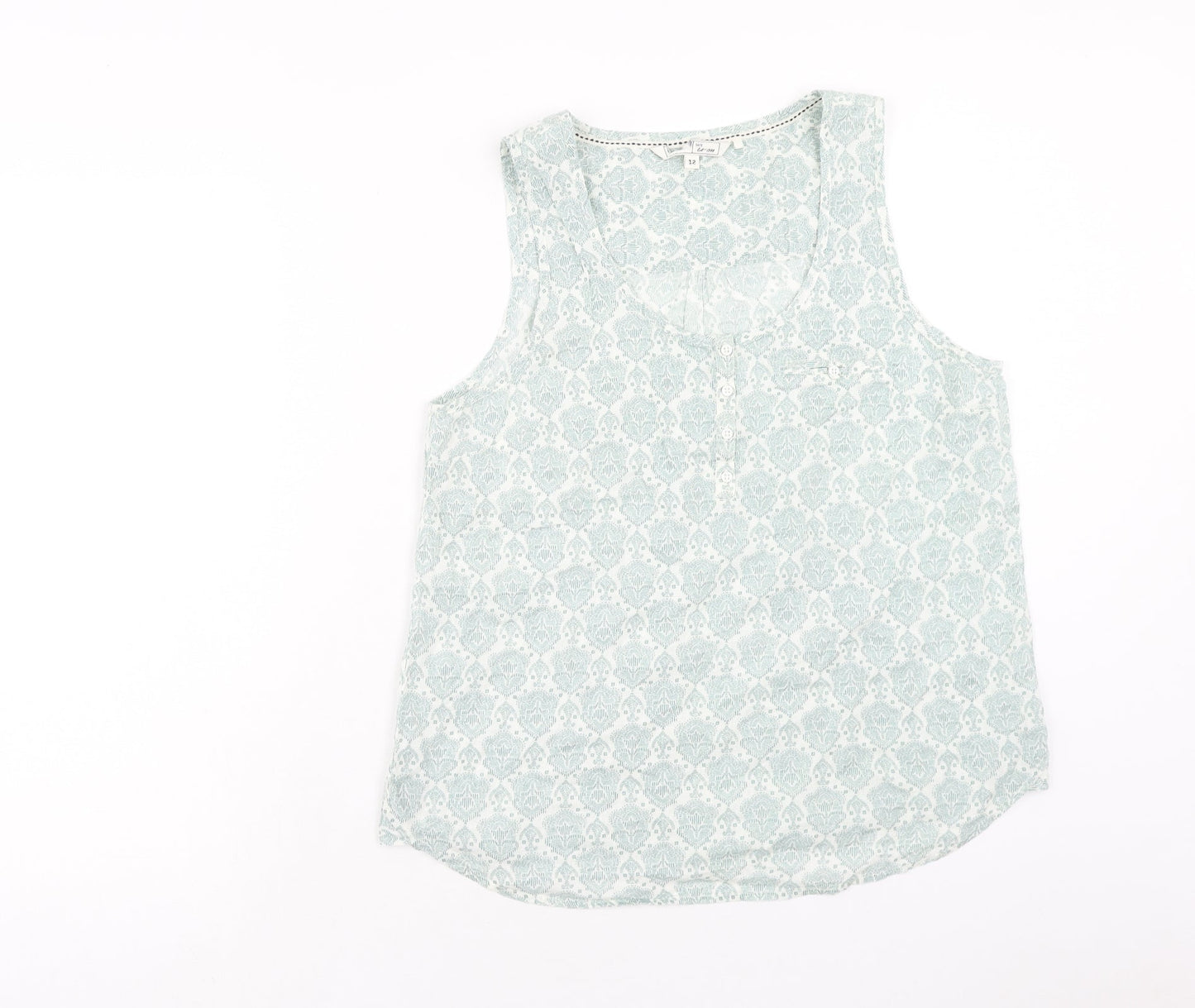 Womens UK Size 12 Preworn Green Basic Tank