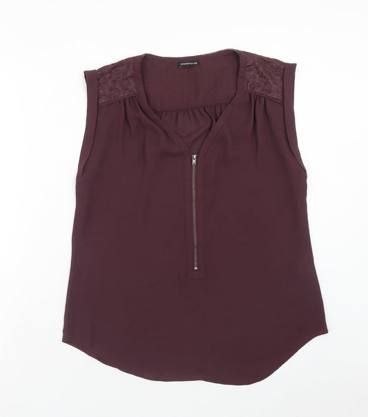 Womens UK Size 14 Warehouse Purple Basic Tank