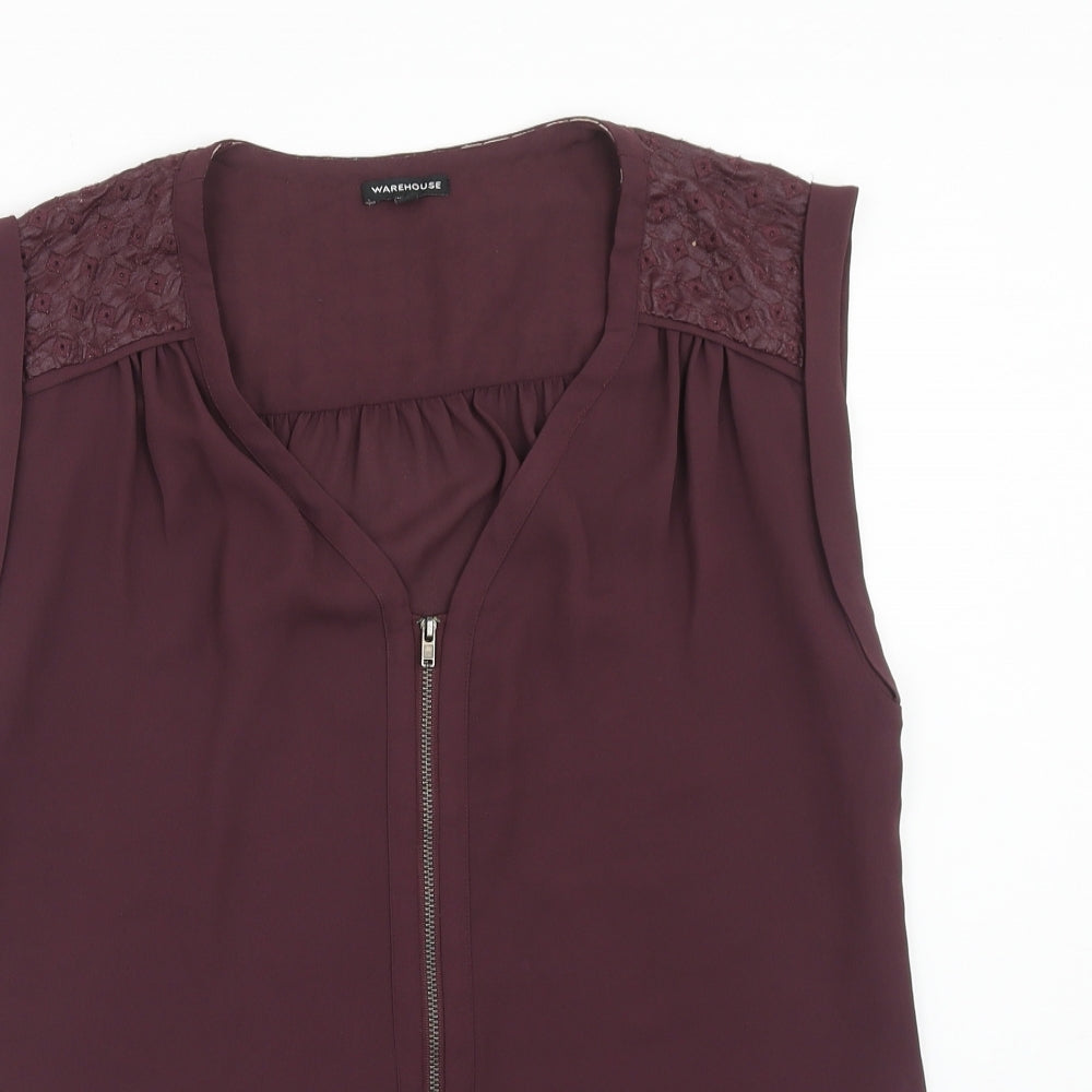 Womens UK Size 14 Warehouse Purple Basic Tank