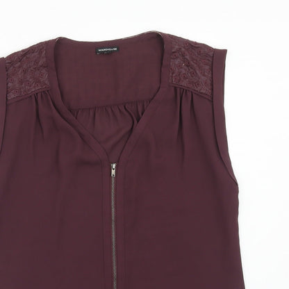 Womens UK Size 14 Warehouse Purple Basic Tank