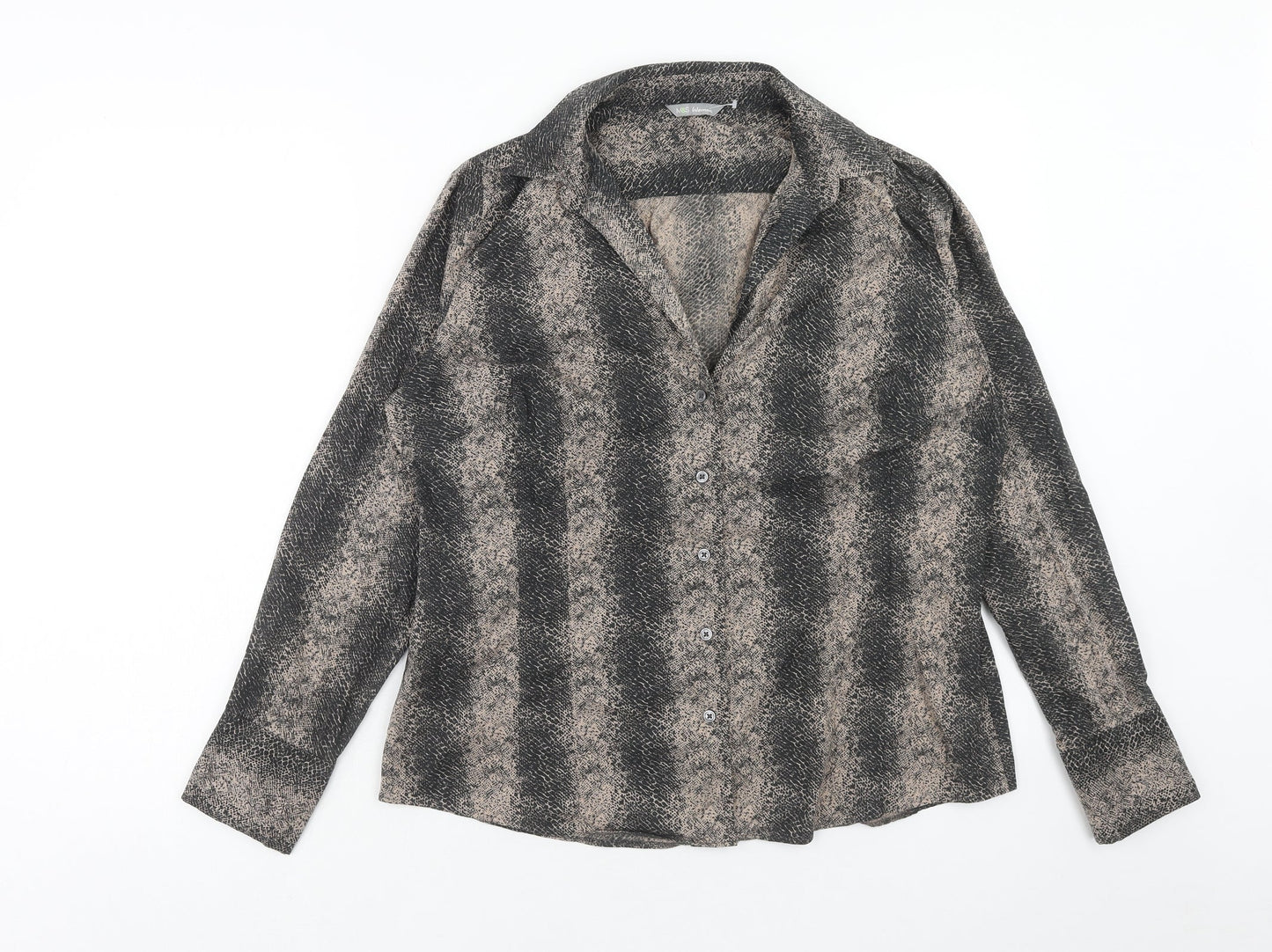Womens UK Size 14 Marks and Spencer Brown Basic Button-Up