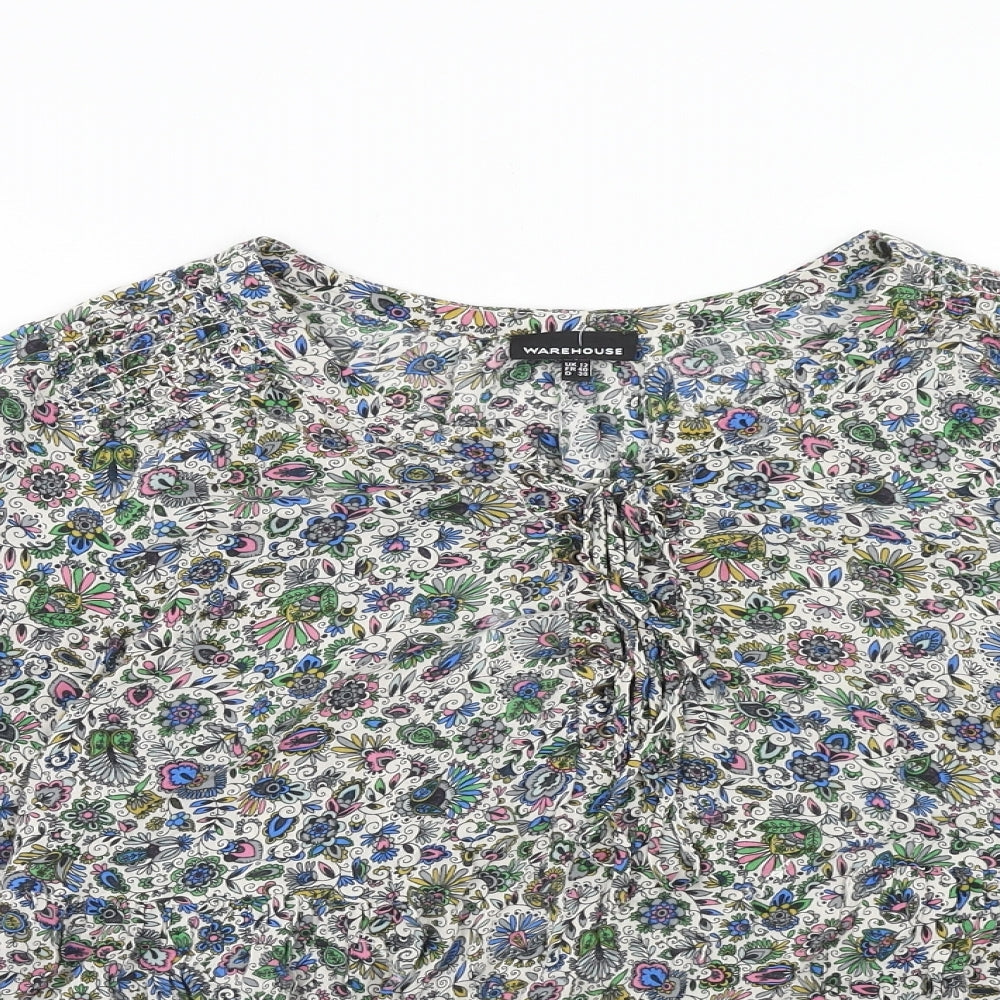 Womens UK Size 12 Warehouse Multicoloured Basic Blouse