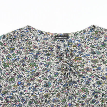 Womens UK Size 12 Warehouse Multicoloured Basic Blouse
