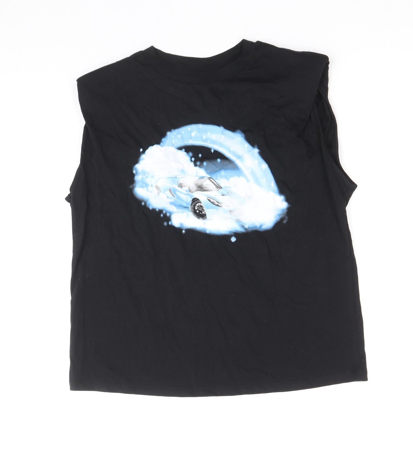 Womens UK Size XS H&M Black Cropped Tank