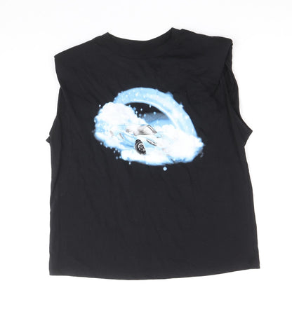 Womens UK Size XS H&M Black Cropped Tank